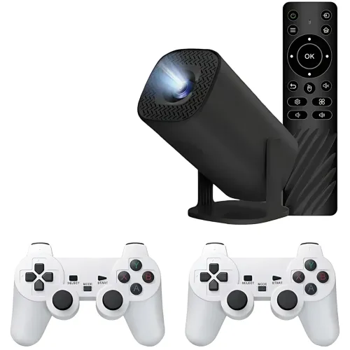 Мультимедийный смарт-проектор P30 MAX Black 2 в 1, с игровой приставкой и двумя джойстиками для видеоигр - фото 3