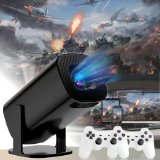 Мультимедийный смарт-проектор P30 MAX Black 2 в 1, с игровой приставкой и двумя джойстиками для видеоигр