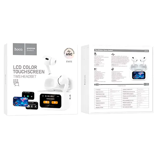 Беспроводные Bluetooth наушники HOCO EW72 в кейсе, с гарнитурой и LCD-дисплеем - фото 10