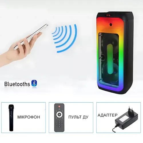 Портативная Bluetooth колонка TTD-1001 с LED подсветкой, микрофоном и TWS, 60 Вт - фото 8