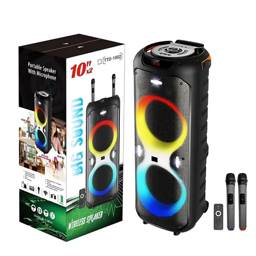 Портативна Bluetooth-колонка TTD-1002 — стереозвук 40 Вт, 2 мікрофони, пульт д/у, USB/FM/AUX/TF-карти - фото 7