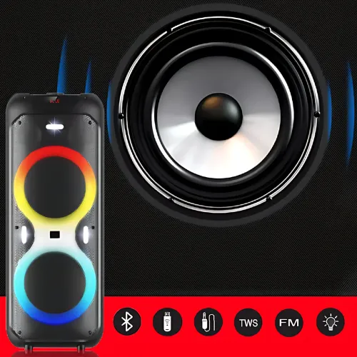 Портативна Bluetooth-колонка TTD-1002 — стереозвук 40 Вт, 2 мікрофони, пульт д/у, USB/FM/AUX/TF-карти
