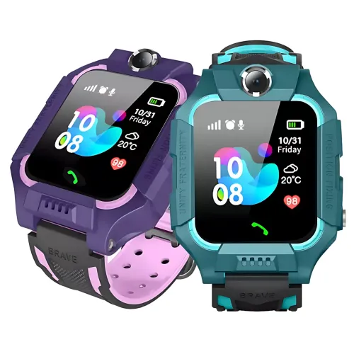 Детские умные часы 4G с GPS и LBS отслеживанием, кнопкой - SOS, камерой 8 Мп, игры, фонарик Фиолетовый - фото 4