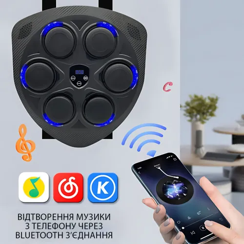 Інтерактивна боксерська пластина Shield Six Target, груша для фітнесу, бокса з RGB-підсвіткою й музикою - фото 5