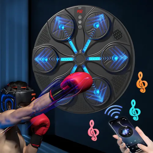 Боксерська мішень з RGB-підсвіткою і музикою — 350 мм, Bluetooth, LED-дисплей