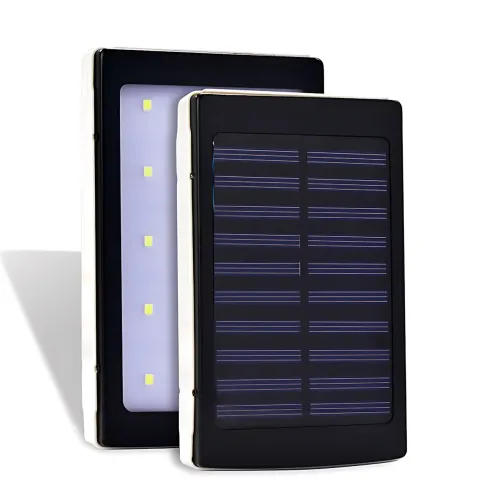 Металевий POWER BANK 90000mah (реальний 4800) із сонячною зарядкою і яскравим LED-ліхтариком - фото 2