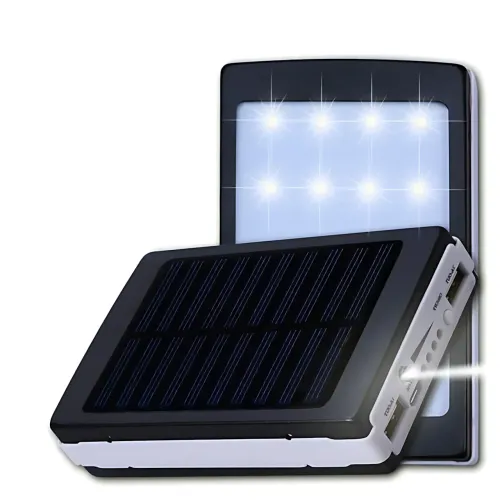 Металевий POWER BANK 90000mah (реальний 4800) із сонячною зарядкою і яскравим LED-ліхтариком - фото 8