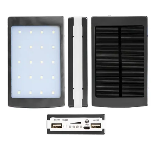 Металевий POWER BANK 90000mah (реальний 4800) із сонячною зарядкою і яскравим LED-ліхтариком - фото 5