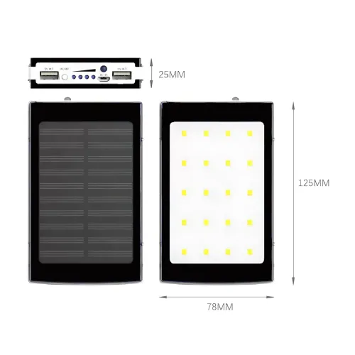 Металевий POWER BANK 90000mah (реальний 4800) із сонячною зарядкою і яскравим LED-ліхтариком - фото 10