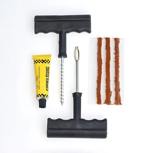 Комплект для ремонта бескамерных шин tubeless tyre repaoir kit – 3 жгута, клей-активатор, инструменты, блистер - фото 7