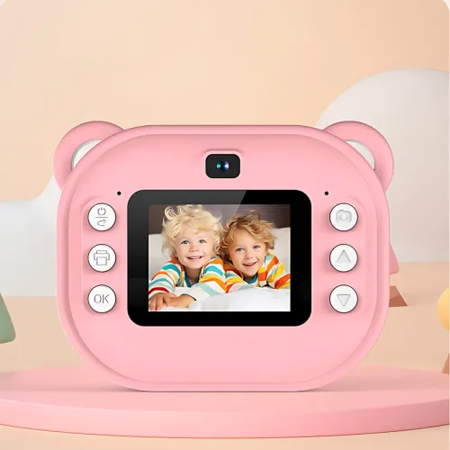 Детская цифровая камера мгновенной печати Children's Printing Camera Y600, 2 камеры, детская камера, розовый - фото 5