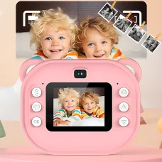Детская цифровая камера мгновенной печати Children's Printing Camera Y600, 2 камеры, детская камера, розовый