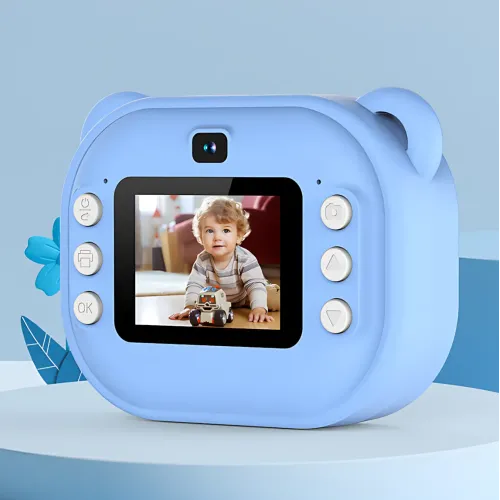 Детская цифровая камера мгновенной печати Children's Printing Camera Y600, 2 камеры, детская камера, розовый Голубой - фото 3