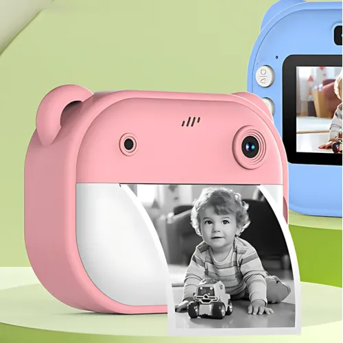 Детская цифровая камера мгновенной печати Children's Printing Camera Y600, 2 камеры, детская камера, розовый Голубой - фото 6