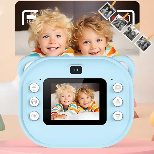 Детская цифровая камера мгновенной печати Children's Printing Camera Y600, 2 камеры, детская камера, розовый Голубой