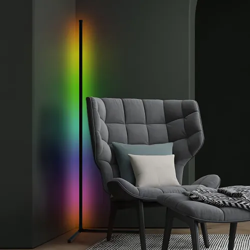 Напольная LED-лампа, угловой умный USB светильник с RGB-подсветкой, пультом управления - фото 6
