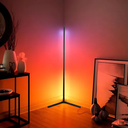 Напольная LED-лампа, угловой умный USB светильник с RGB-подсветкой, пультом управления - фото 8