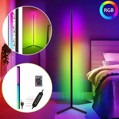 Напольная LED-лампа, угловой умный USB светильник с RGB-подсветкой, пультом управления