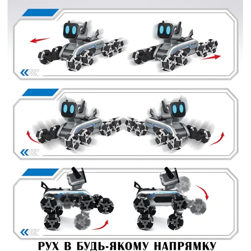 Интеллектуальная игрушка робот, трюковая машинка AND 2950-1 с 2 пультами, восьмиколесная трюковая робот-собака - фото 4