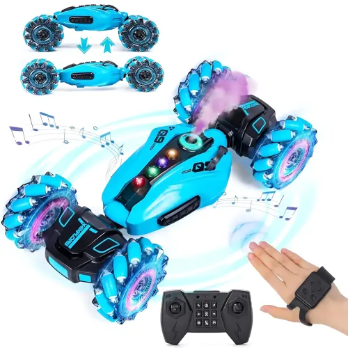 Машинка-перевертыш Toy car AND 2277-3B с LED-подсветкой, паром и звуковыми эффектами, 2 пульта д/у - фото 3