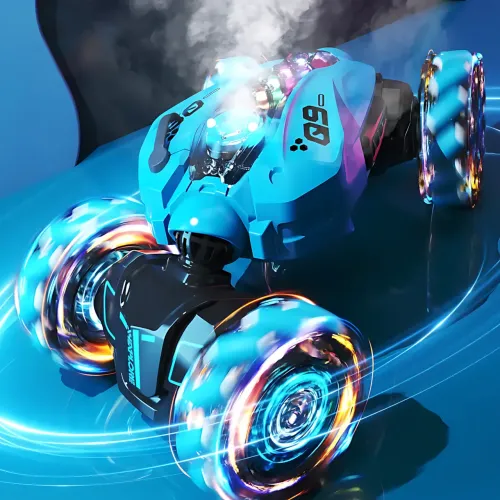 Машинка-перевертыш Toy car AND 2277-3B с LED-подсветкой, паром и звуковыми эффектами, 2 пульта д/у - фото 6