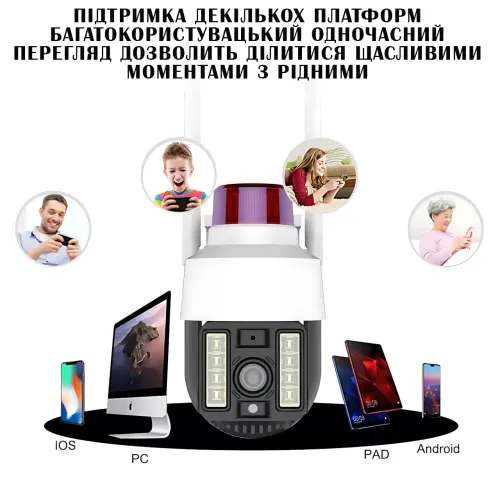 Wi-Fi  PTZ​​​​​​​ Камера видеонаблюдения A15-4G IPC-Q15 v380pro 3 Мп для улицы с управлением через телефон - фото 7