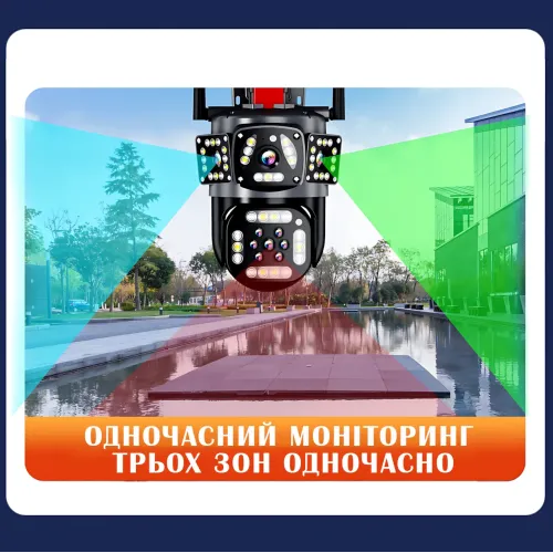 Уличная PTZ камера видеонаблюдения 3L-V30-4G с WiFi и 4G, двойной объектив 4+4 Мп, дуплекс - фото 7