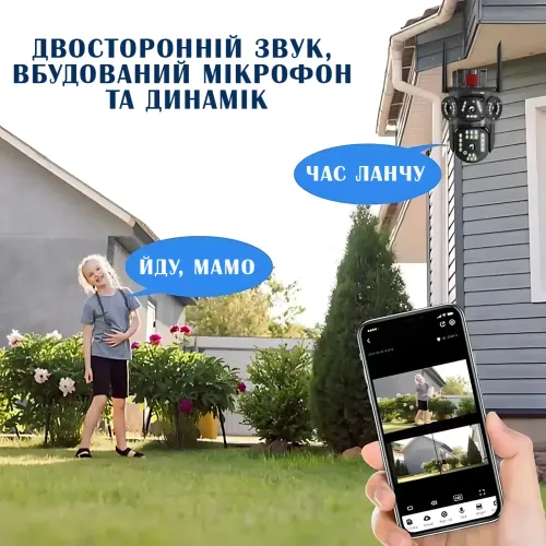 Уличная поворотная камера 3L-V30-WIFI с 2 объективами, наружное видеонаблюдение со звуком и датчиком движения - фото 7