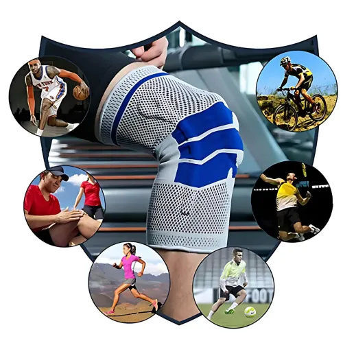 Активный бандаж коленного сустава, коленный ортез KNEE SUPPORT динамический бандаж с силиконовым кольцом - фото 7