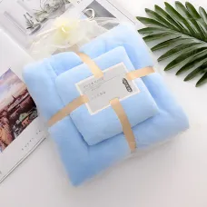 Набор 2 флисовых полотенец Мечта Towel blanket  AND 521-2415, банное 145х80 см, для лица 75х35 см Голубой