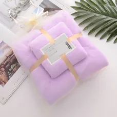 Набор 2 флисовых полотенец Мечта Towel blanket  AND 521-2415, банное 145х80 см, для лица 75х35 см Фиолетовый
