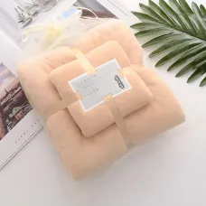 Набор 2 флисовых полотенец Мечта Towel blanket  AND 521-2415, банное 145х80 см, для лица 75х35 см Бежевый