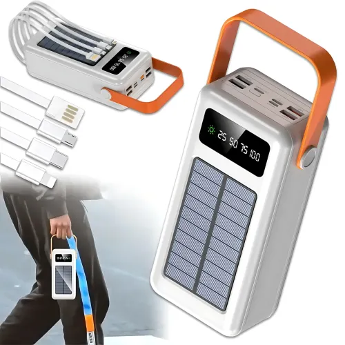 Повербанк AND YM-635CX на солнечной батарее 50000 mAh с USB и встроенными кабелями - фото 10