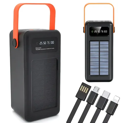 Power Bank AND YM-638 CX на сонячній батареї 100000 mAh з USB і вбудованими кабелями - фото 8