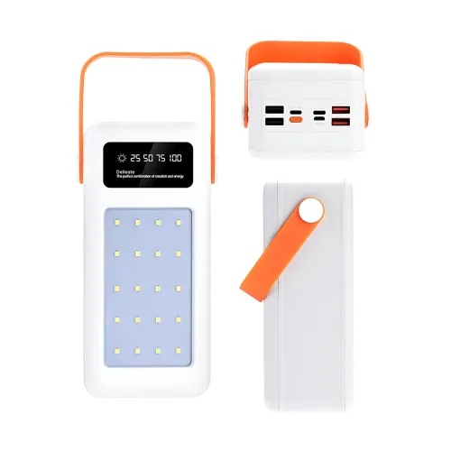 Портативное зарядное AND YM-639CX на солнечной батарее, power bank 120000 mAh с USB и встроенными кабелями - фото 4