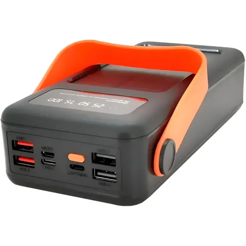 Повербанк AND YM-635CX на солнечной батарее 50000 mAh с USB и встроенными кабелями Черный - фото 5