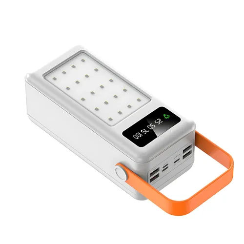 Power Bank AND YM-638 CX на сонячній батареї 100000 mAh з USB і вбудованими кабелями Білий - фото 5