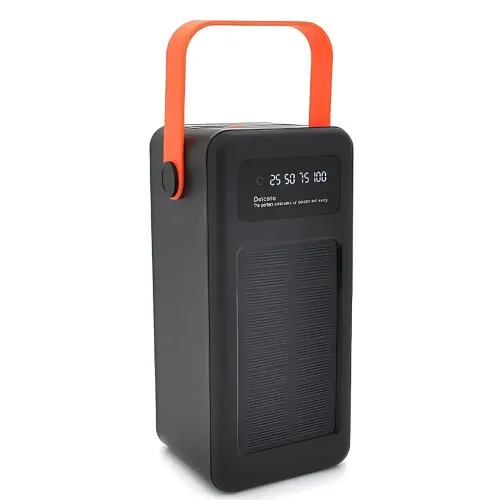 Портативное зарядное AND YM-639CX на солнечной батарее, power bank 120000 mAh с USB и встроенными кабелями Черный - фото 2