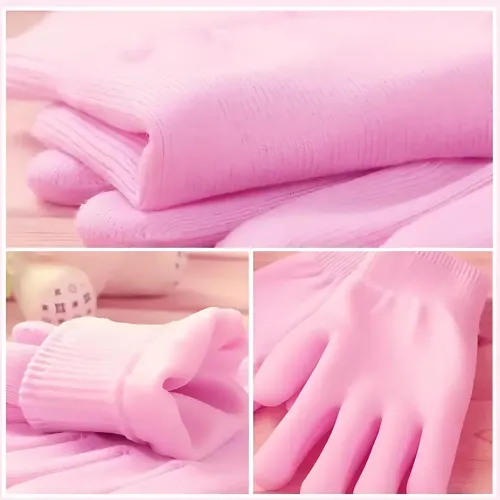 Косметические увлажняющие перчатки Spa Gel Gloves с гелевой пропиткой, СПА-перчатки - фото 4