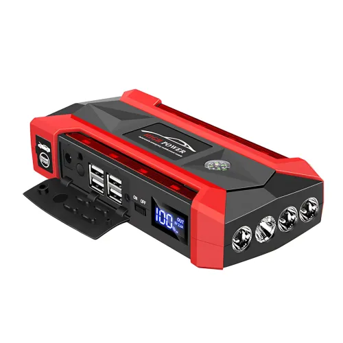 Пуско-зарядное устройство JUMPSTARTER QY33, 12 В, 99800 мАh, 500 А, фонарь, зарядка для телефона - фото 4