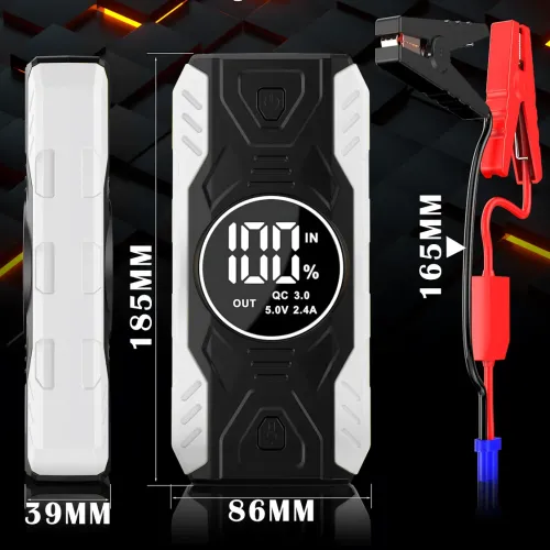 Пуско-зарядное устройство JUMPSTARTER QY19 – 11 900 мАч, с фонарем и цифровым дисплеем - фото 9