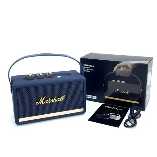Портативная колонка MARSHALL l Killburn W4 – 5 Вт, Bluetooth 5.1, FM-радио, TWS, до 5 часов работы Синий - фото 2
