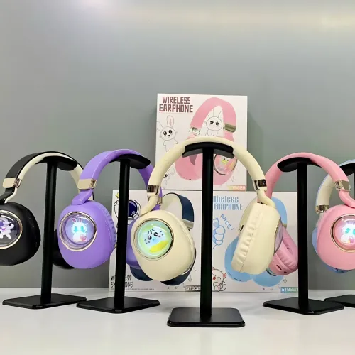 Детские беспроводные наушники ST862 A.B.C.D с Led-подсветкой, наушники TOY IN A CAPSULE Черный - фото 8