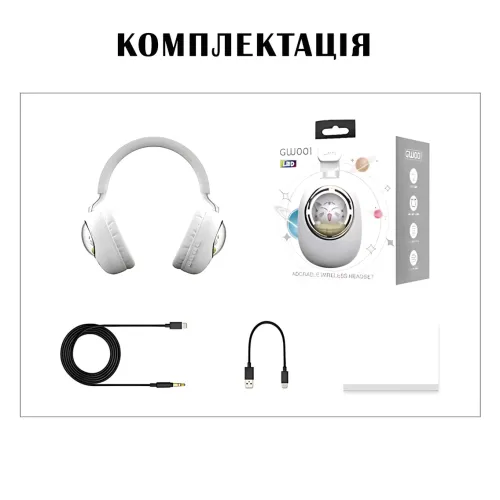 Детские беспроводные наушники ST862 A.B.C.D с Led-подсветкой, наушники TOY IN A CAPSULE Черный - фото 10