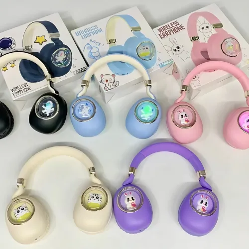 Детские беспроводные наушники ST862 A.B.C.D с Led-подсветкой, наушники TOY IN A CAPSULE Голубой - фото 8