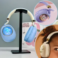 Детские беспроводные наушники ST862 A.B.C.D с Led-подсветкой, наушники TOY IN A CAPSULE Голубой