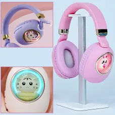 Детские беспроводные наушники ST862 A.B.C.D с Led-подсветкой, наушники TOY IN A CAPSULE Розовый