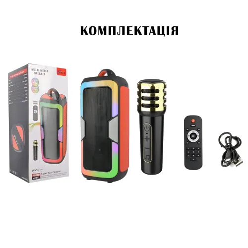Портативная Bluetooth колонка JQS4407 с микрофоном, пультом и RGB-подсветкой - фото 10