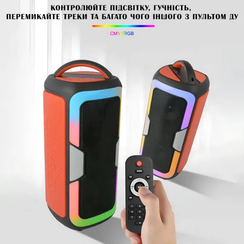 Портативная Bluetooth колонка JQS4407 с микрофоном, пультом и RGB-подсветкой - фото 8
