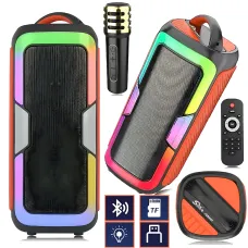 Портативная Bluetooth колонка JQS4407 с микрофоном, пультом и RGB-подсветкой